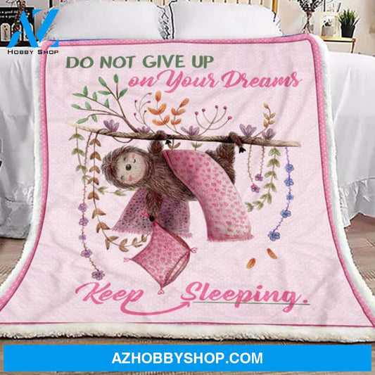 Dreaming Sloth, Keep Sleeping Fleece Blanket