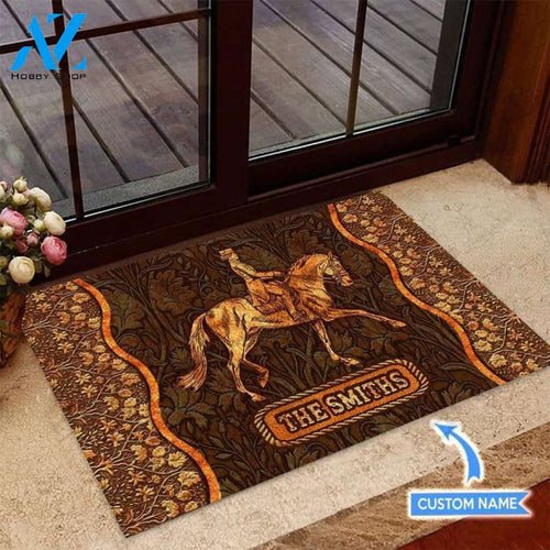 Dressage Unique Brown Aesthetic Custom Doormat | Welcome Mat | House Warming Gift