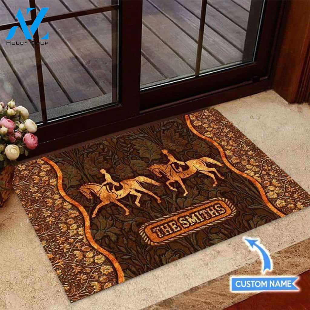 Dressage Unique Brown Custom Doormat | Welcome Mat | House Warming Gift