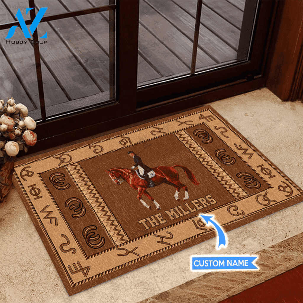 Dressage Western Pattern Custom Doormat | Welcome Mat | House Warming Gift