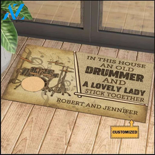 Drummer And A Lovely Lady Personalized Doormat | Welcome Mat | House Warming Gift