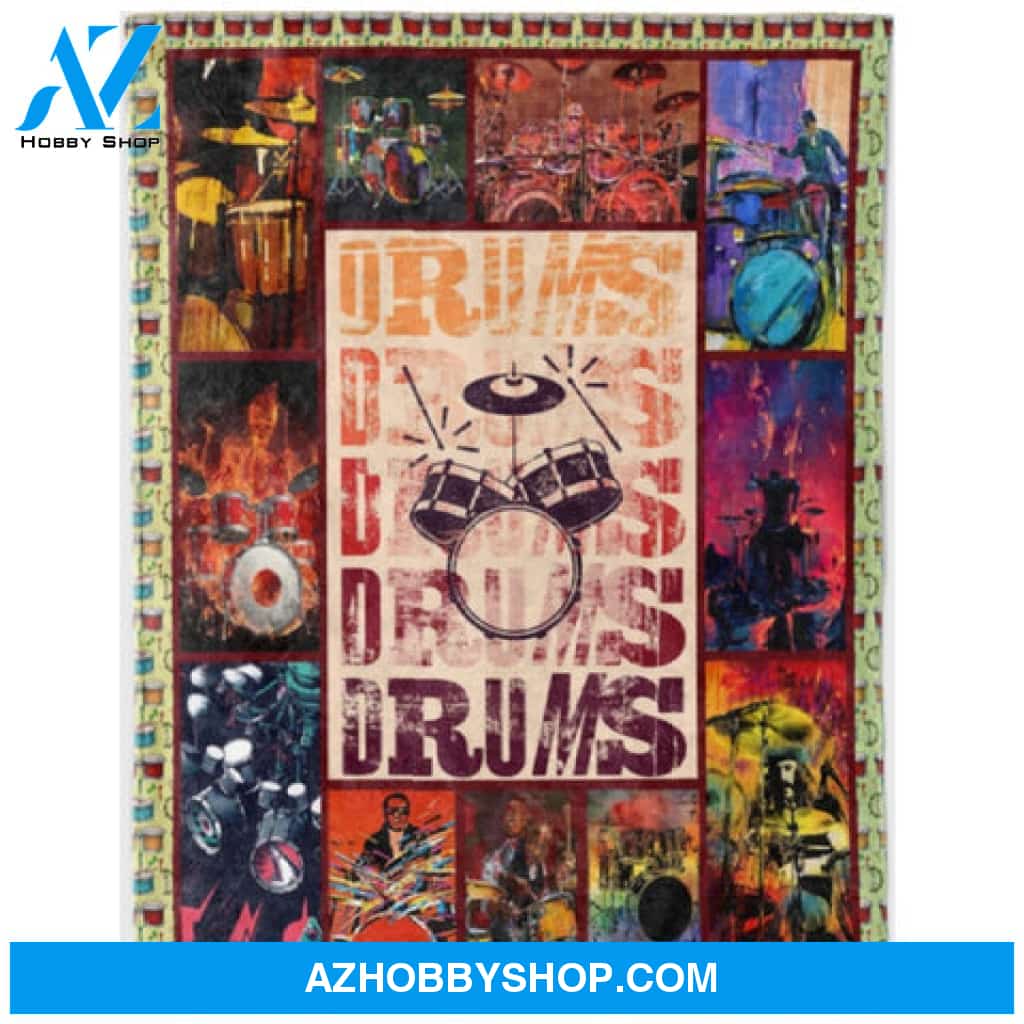 Drummer Blanket, Musical Blanket,Drummer Gifts,Drummer Gifts For Men,Music Lover Gift Idea,Music Lover Gift For Her,Music Lover Gift For Him