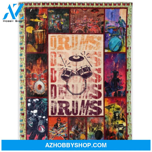 Drummer Blanket, Musical Blanket,Drummer Gifts,Drummer Gifts For Men,Music Lover Gift Idea,Music Lover Gift For Her,Music Lover Gift For Him