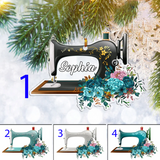 Custom Sewing Machine Flat 2D Ornament, Sewing Lover Personalized, Christmas Tree Ornament, Home Decor Plastic Ornament
