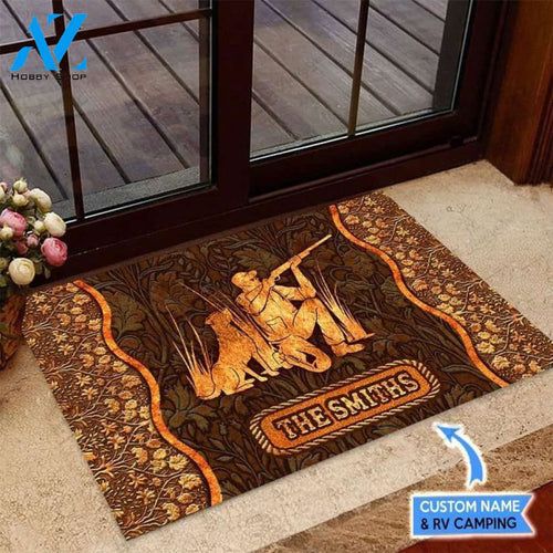 Duck Hunting Hunter Unique Brown Custom Doormat | Welcome Mat | House Warming Gift