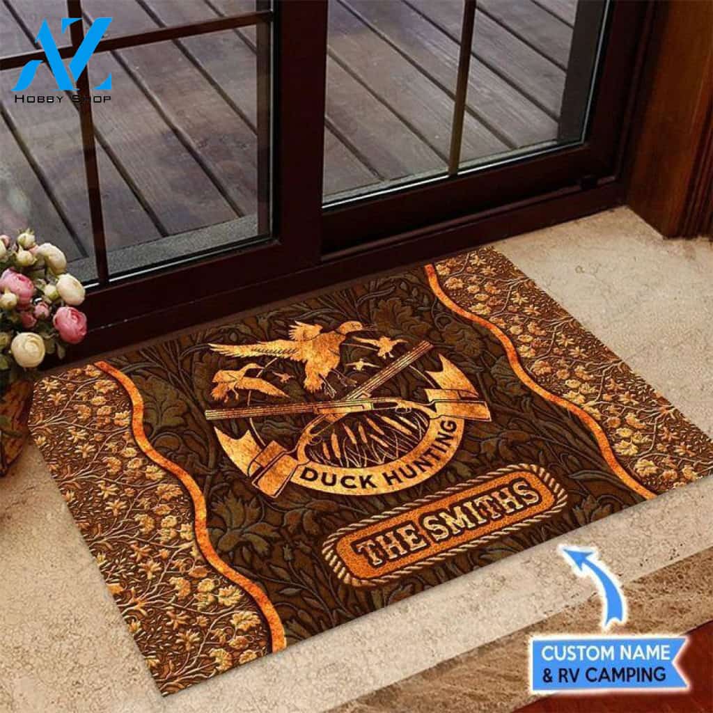 Duck Hunting Unique Brown Custom Doormat | Welcome Mat | House Warming Gift