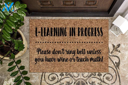 E-Learning In Progress Don't Ring Bell Doormat | Welcome Mat | House Warming Gift