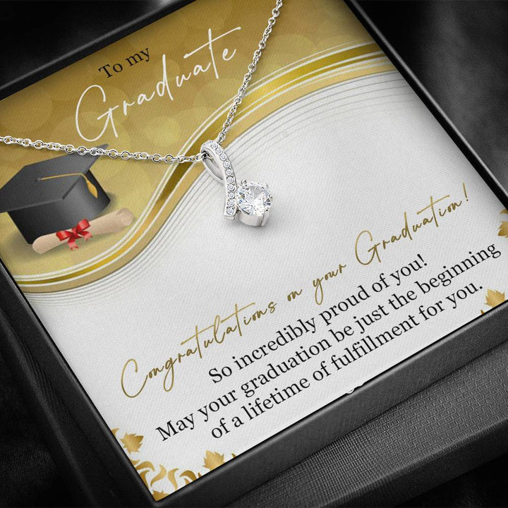 Graduation Necklace Gift - So Incredibly proud of you - College, High School, Senior, Master Graduation Gift - Class of 2022 Alluring Beauty Necklace - LX036L