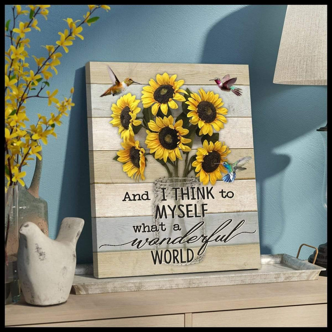 Wonderful World Hummingbird Wall Art Canvas