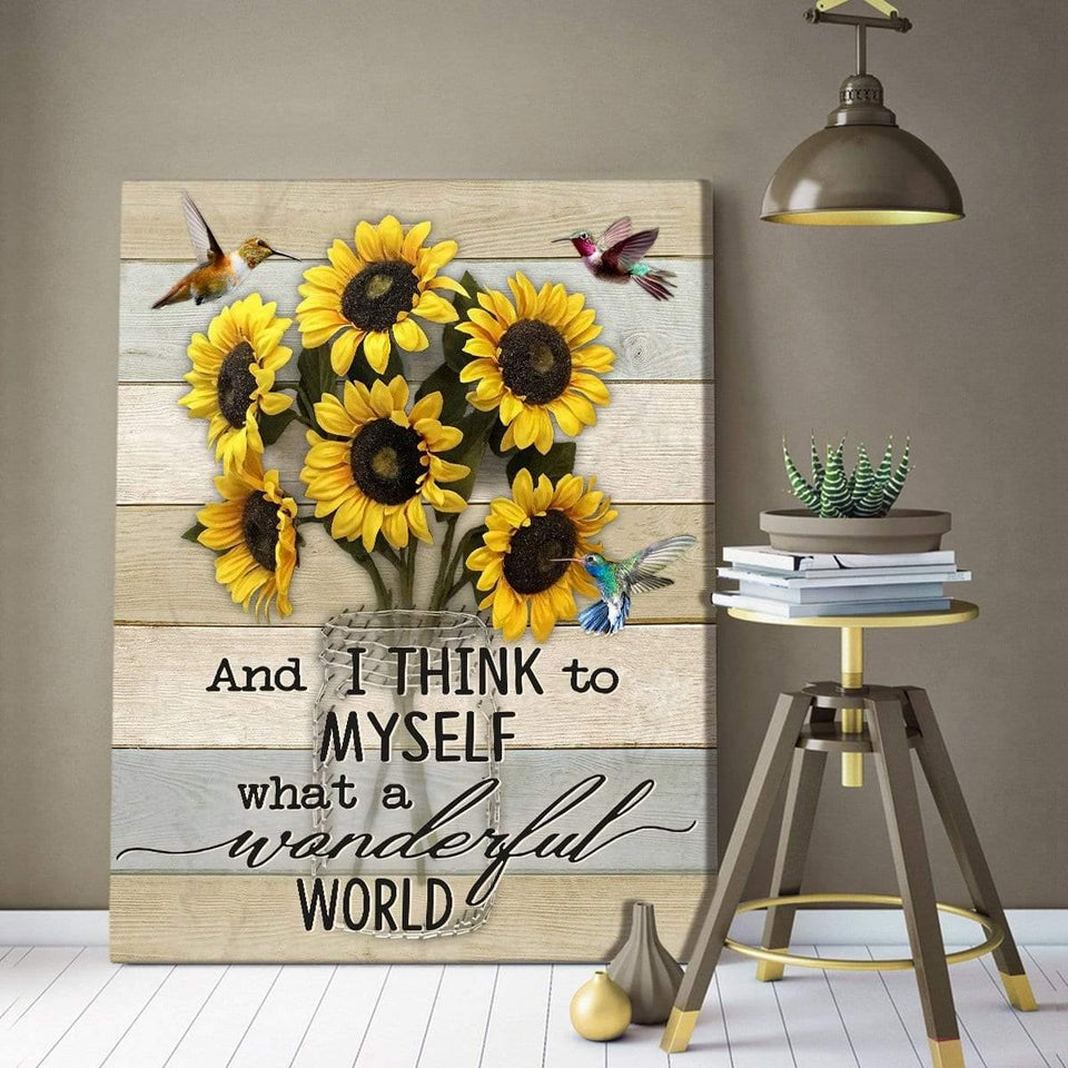 Wonderful World Hummingbird Wall Art Canvas