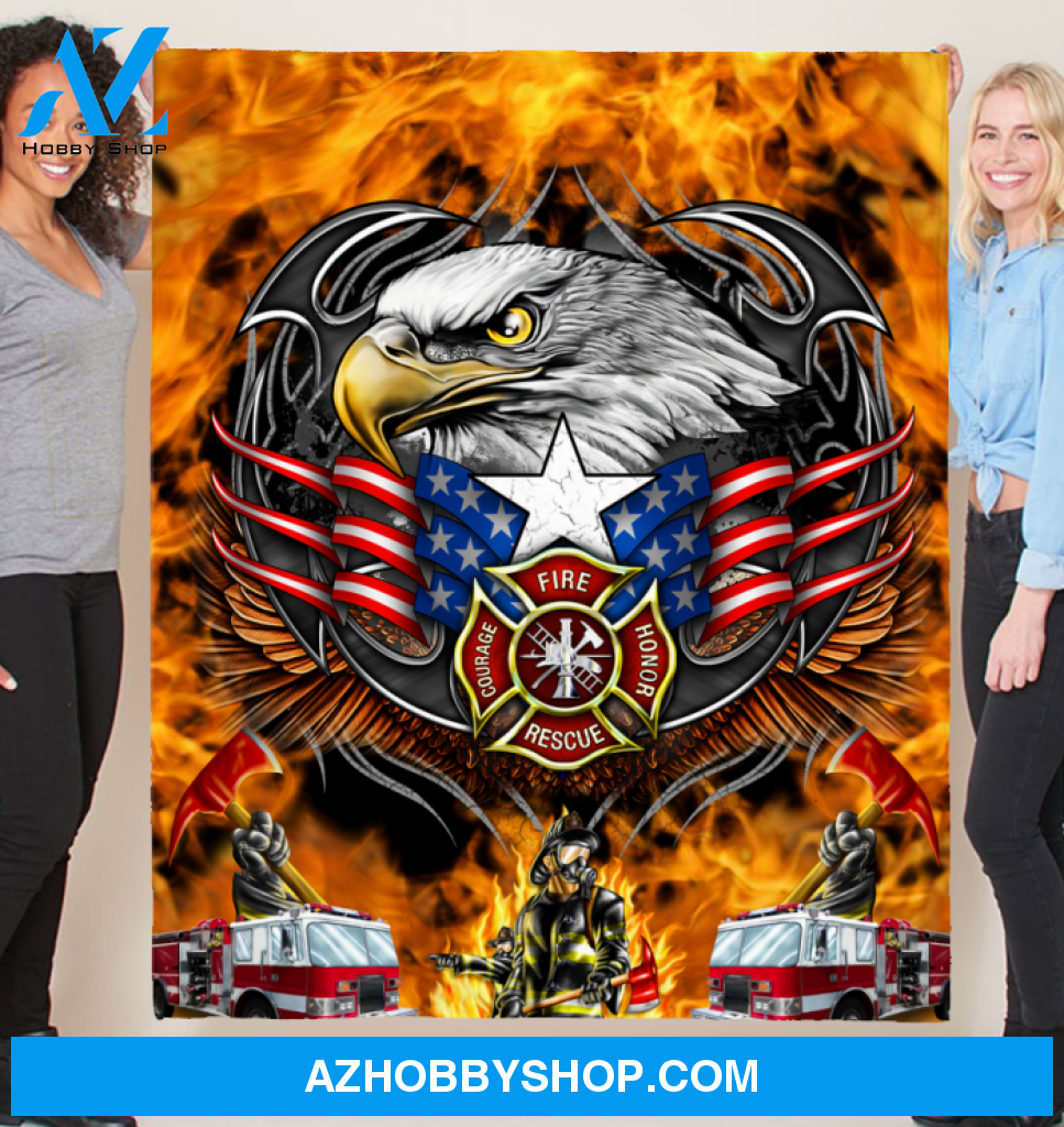 Eagle Firefighter Rescue Fleece Blanket Gift For People Home Decor Bedding Couch Sofa Soft And Comfy Cozy
