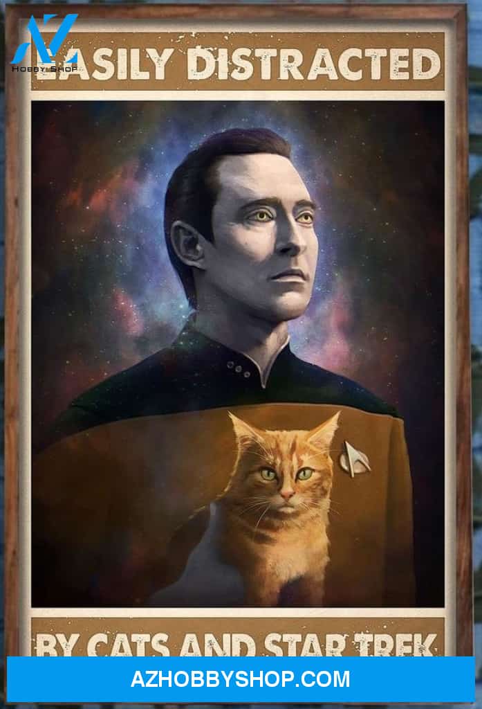 Easily Distracted By Cat Canvas And Poster, Wall Decor Visual Art