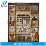 Easily Distracted By Elephants And Books Blanket Gift For Elephant Lovers Birthday Gift Home Decor Bedding Couch Sofa Soft and Comfy Cozy