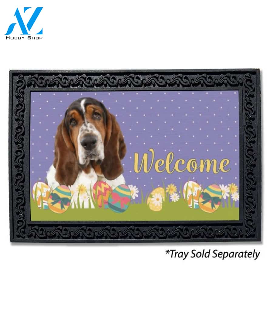 Easter Basset Hound Doormat - 18" x 30"