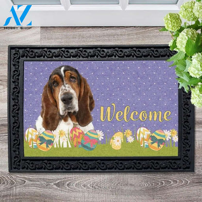 Easter Basset Hound Doormat - 18" x 30"