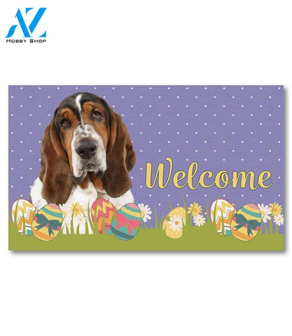 Easter Basset Hound Doormat - 18" x 30"