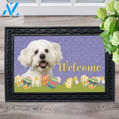 Easter Bichon Frise Doormat - 18" x 30"