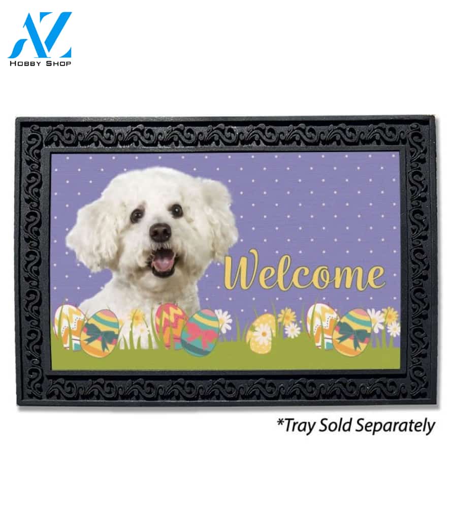 Easter Bichon Frise Doormat - 18" x 30"