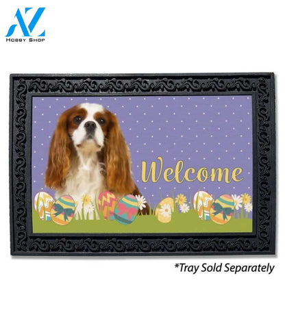 Easter Blenheim Cavalier King Charles Spaniel Doormat - 18" x 30"
