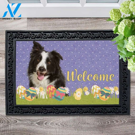 Easter Border Collie Doormat - 18" x 30"