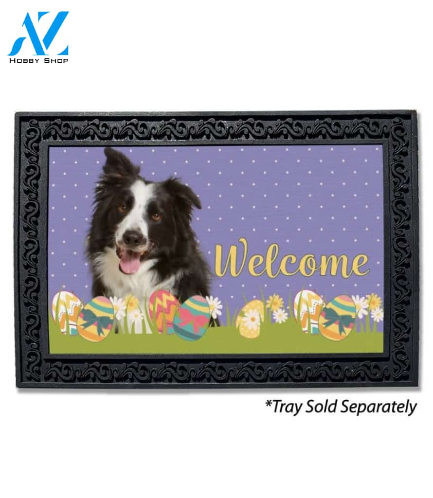 Easter Border Collie Doormat - 18" x 30"