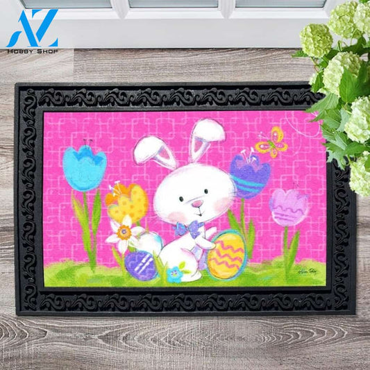 Easter Bunny & Colorful Eggs Doormat - 18" x 30"