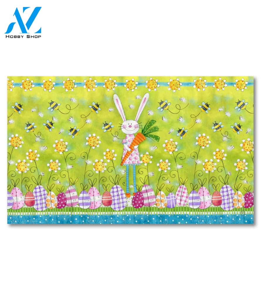 Easter Bunny & Eggs Doormat - 18" x 30"