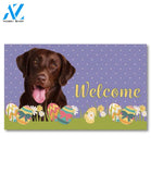 Easter Chocolate Labrador RetrieverDoormat - 18" x 30"