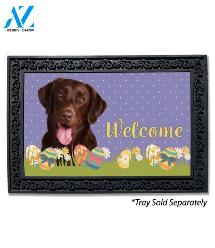 Easter Chocolate Labrador RetrieverDoormat - 18" x 30"