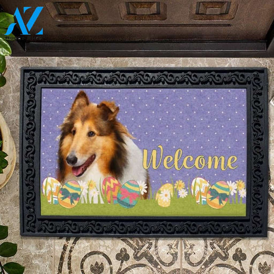 Easter Collie Doormat - 18" x 30"