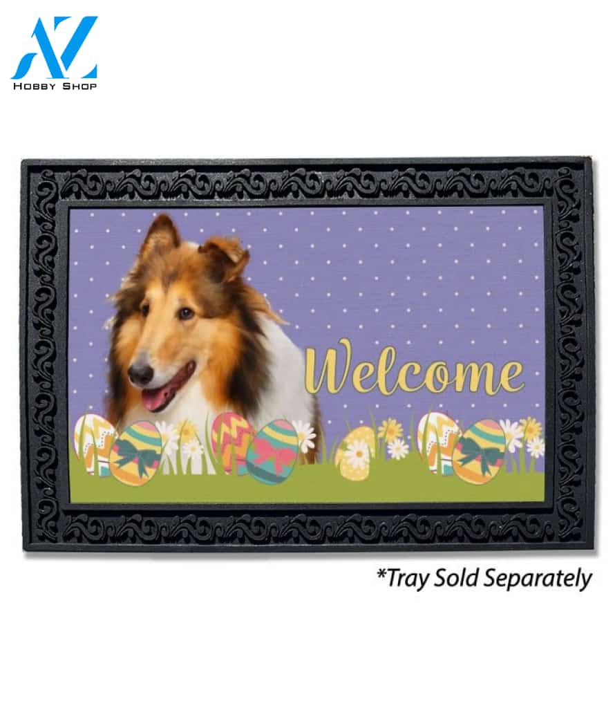 Easter Collie Doormat - 18" x 30"