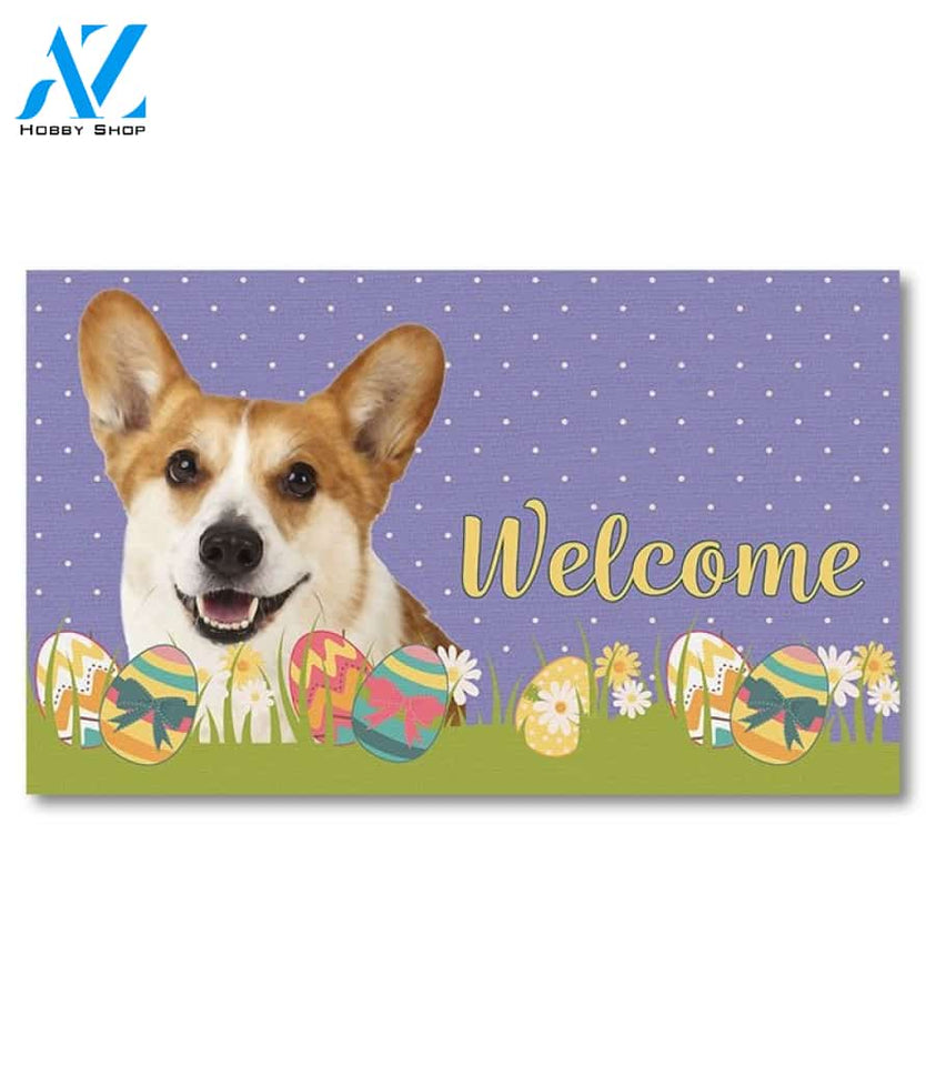 Easter Corgi Doormat - 18" x 30"