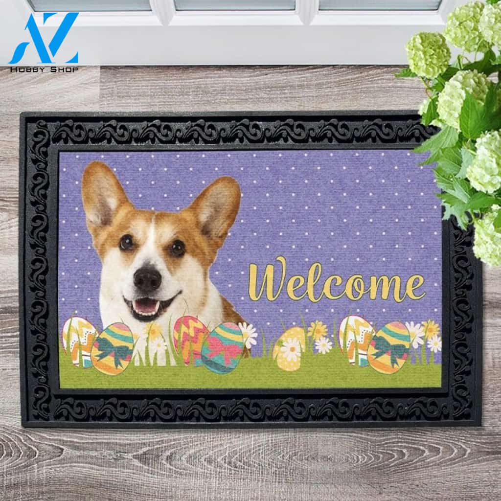 Easter Corgi Doormat - 18" x 30"