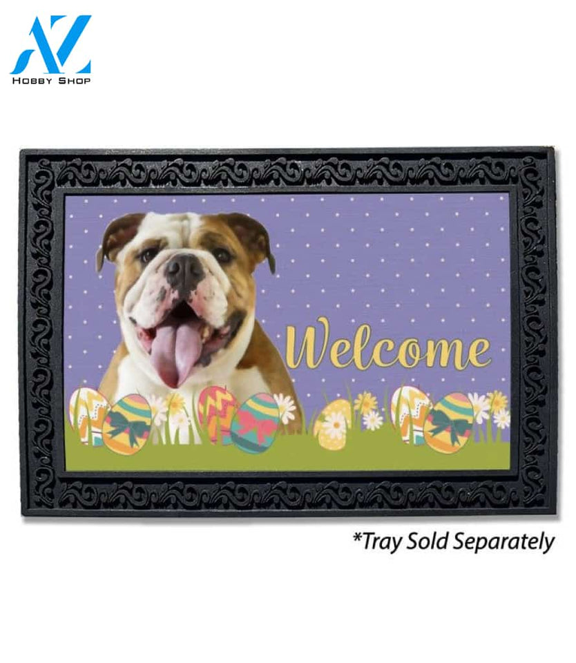 Easter English Bulldog Doormat - 18" x 30"