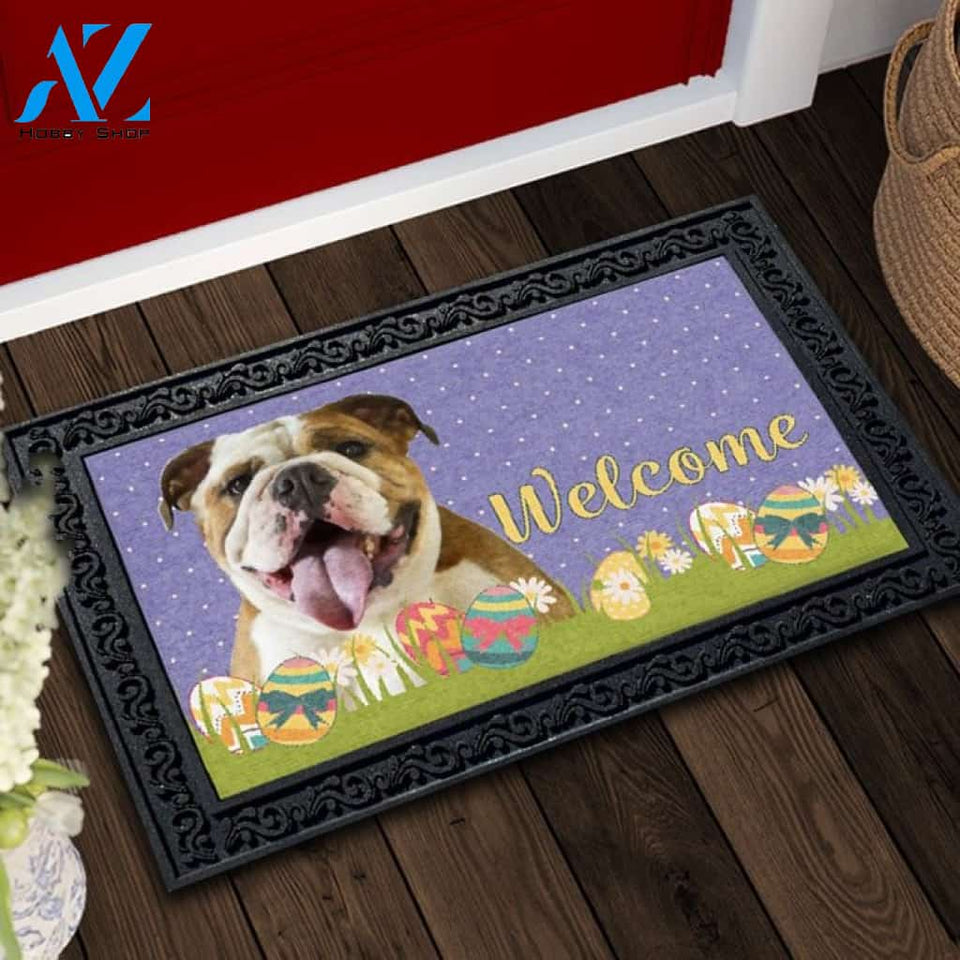 Easter English Bulldog Doormat - 18" x 30"