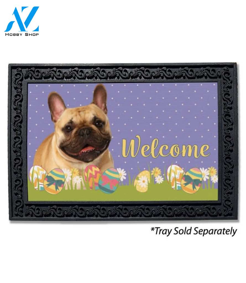 Easter French Bulldog Doormat - 18" x 30"