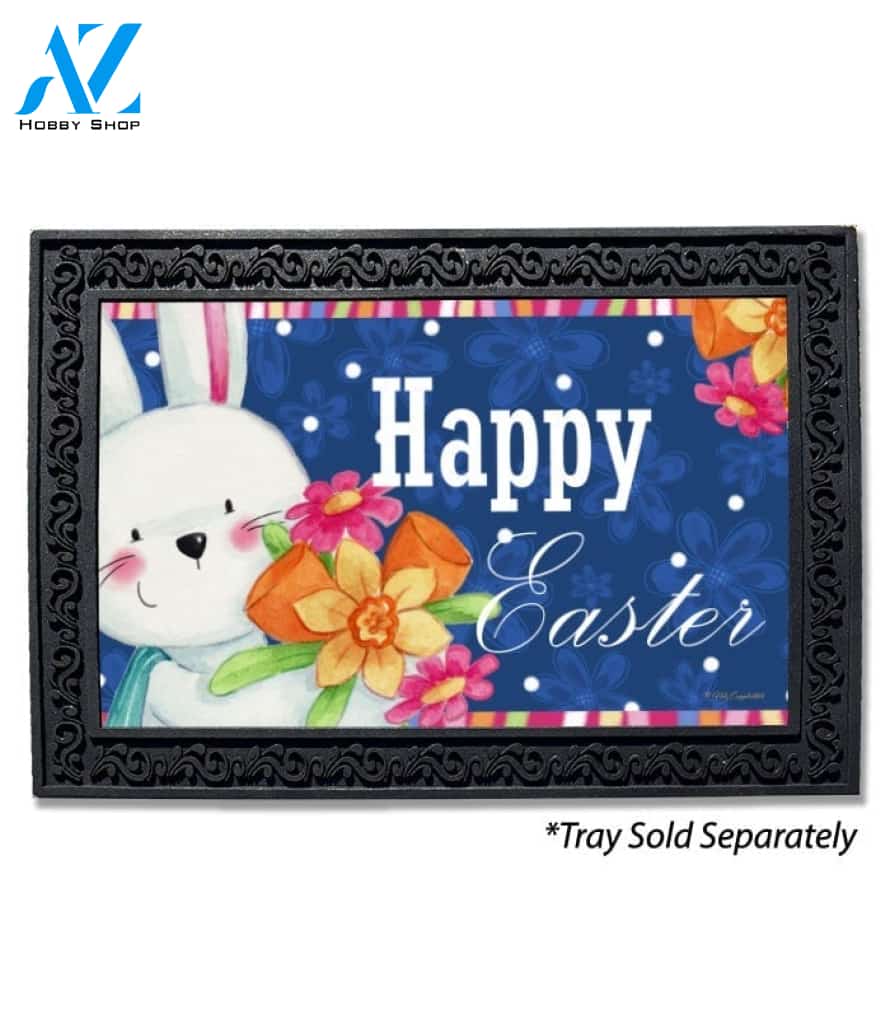 Easter Fun Bunny and Flowers Doormat - 18" x 30"