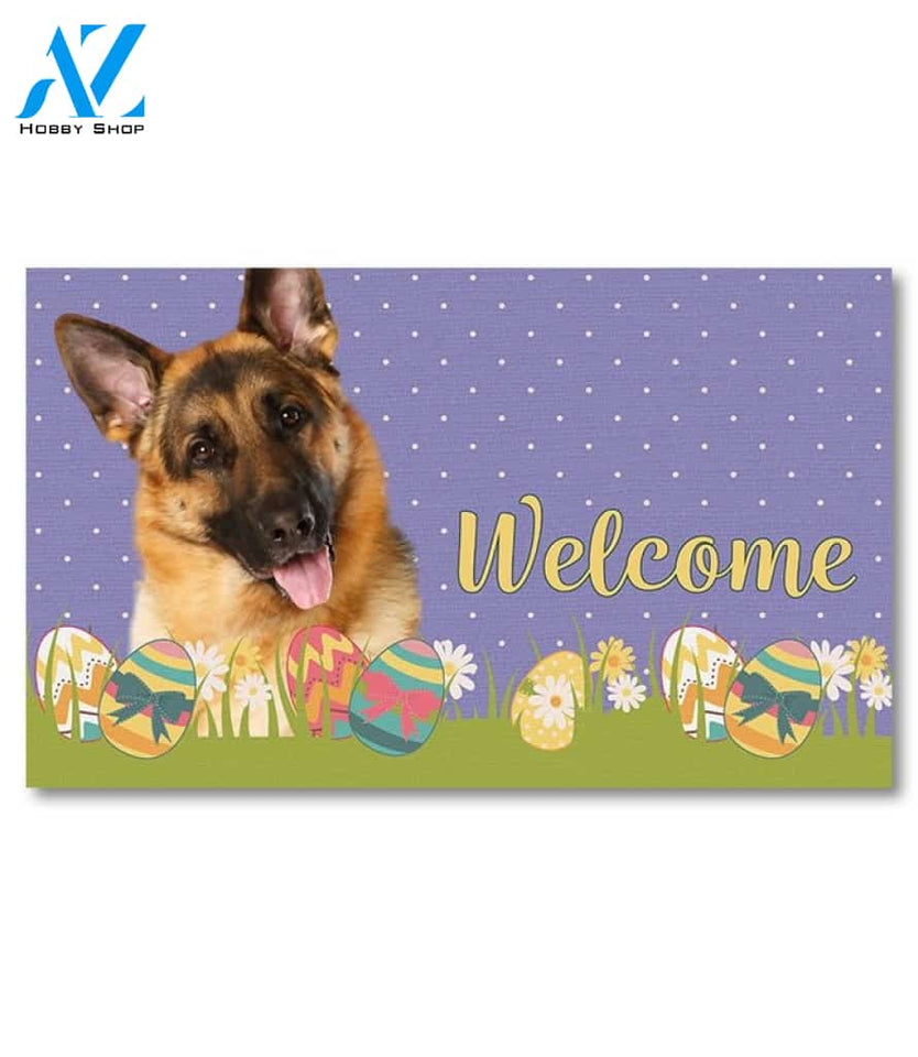 Easter German Shepherd Doormat - 18" x 30"