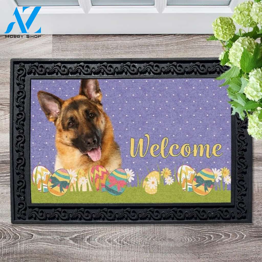 Easter German Shepherd Doormat - 18" x 30"