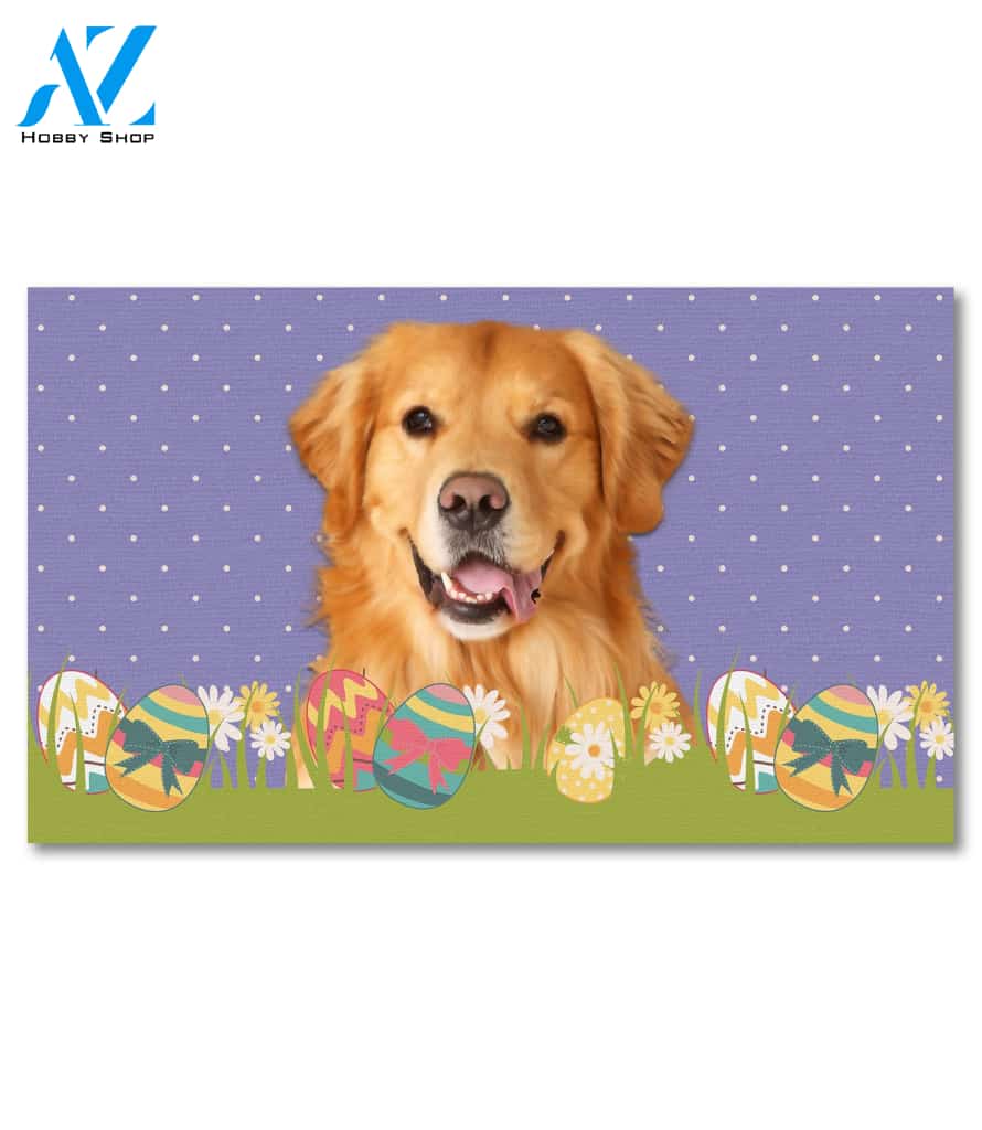 Easter Golden Retriever Doormat - 18" x 30"