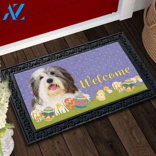 Easter Old English Sheepdog Doormat - 18" x 30"