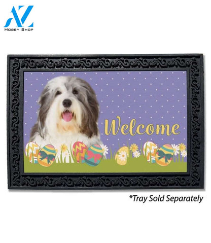 Easter Old English Sheepdog Doormat - 18" x 30"
