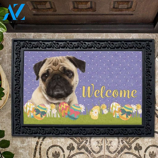 Easter Pug Doormat - 18" x 30"