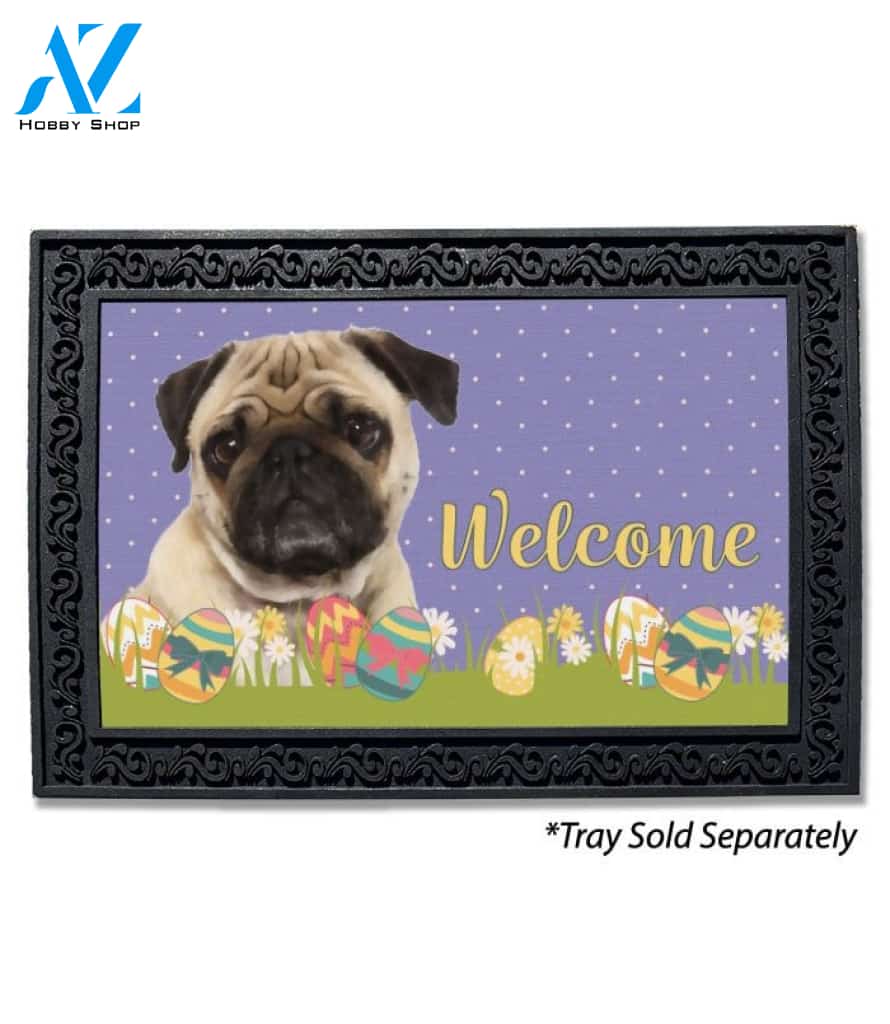 Easter Pug Doormat - 18" x 30"