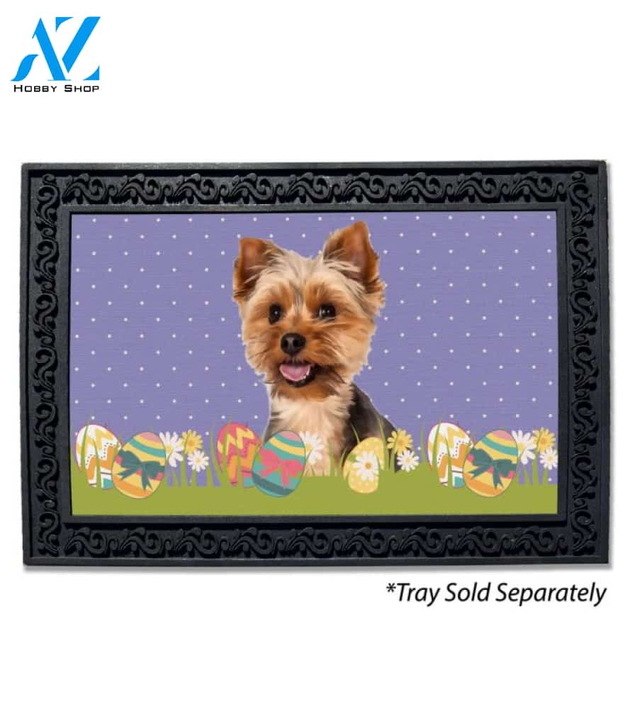 Easter Yorkie Doormat - 18" x 30"