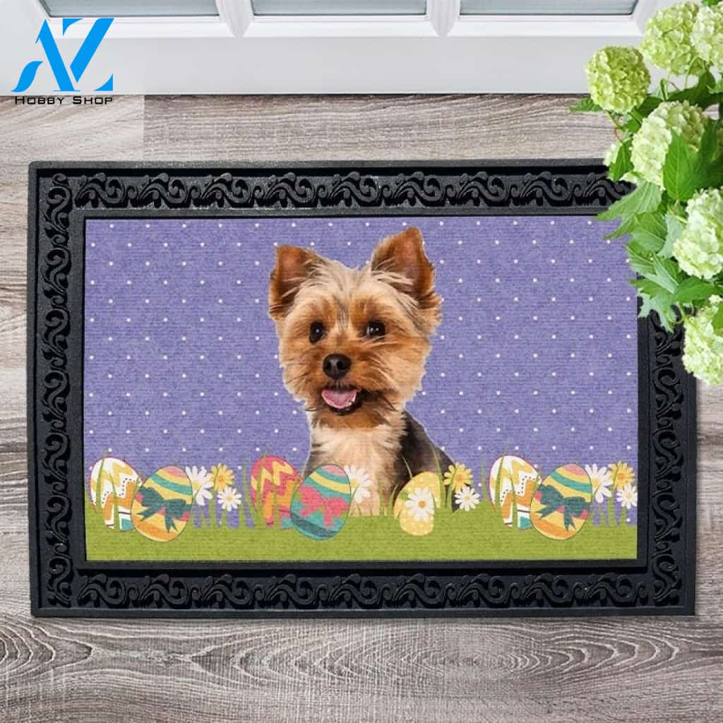 Easter Yorkie Doormat - 18" x 30"
