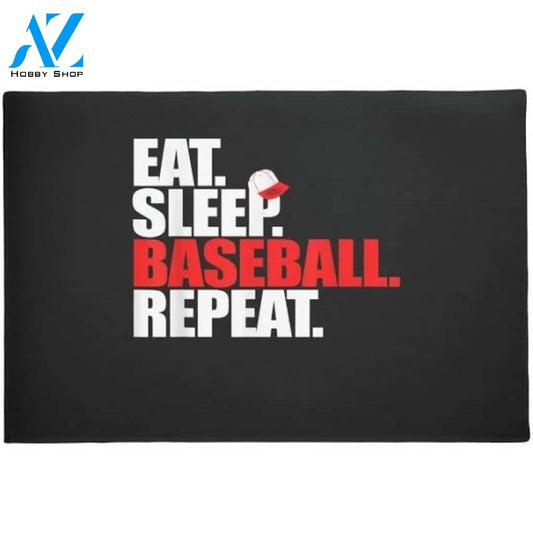 Eat Sleep Baseball Repeat Sport Doormat Indoor and Outdoor Mat Entrance Rug Housewarming Gift Sweet Home Decor Gift Gift for Baseball Lovers Sport Lovers