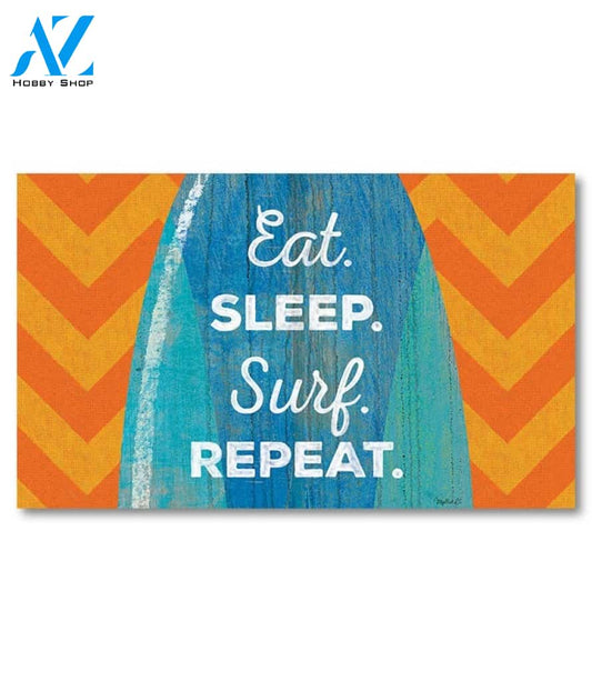 Eat Sleep Surf Repeat Doormat Indoor and Outdoor Mat Entrance Rug Housewarming Gift Sweet Home Decor Gift Gift for Surfing Lovers Sport Lovers