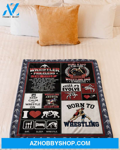 Eat. Sleep. Wrestle Fleece Blanket Home Decor Bedding Couch Sofa Soft And Comfy Cozy Wrestling Lovers Gift, Gift For Friend Family