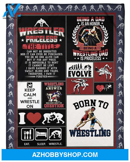 Eat. Sleep. Wrestle Fleece Blanket Home Decor Bedding Couch Sofa Soft And Comfy Cozy Wrestling Lovers Gift, Gift For Friend Family